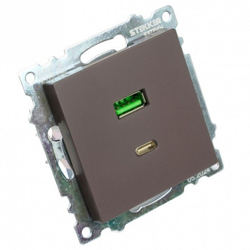 Розетка 2хUSB type A и C без рамки Stekker Катрин 50057-2