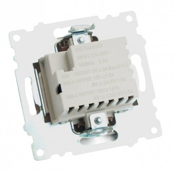 Розетка 2хUSB type A и C без рамки Stekker Катрин 50057-8