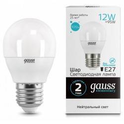 Лампа светодиодная Gauss LED Elementary E27 12Вт 4100K 53222