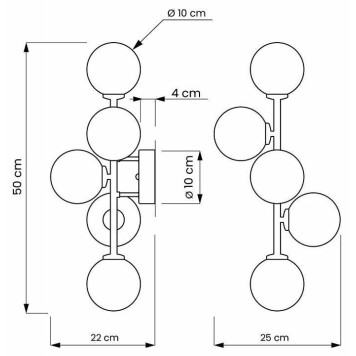 Бра LUMINA DECO Marsiada LDW 6033-5 F.GD-5