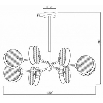 Люстра на штанге iLamp Panorama 15598-8 SN+CL-1