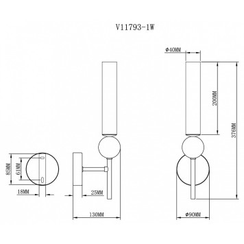 Бра Moderli Illis V11793-1W-1