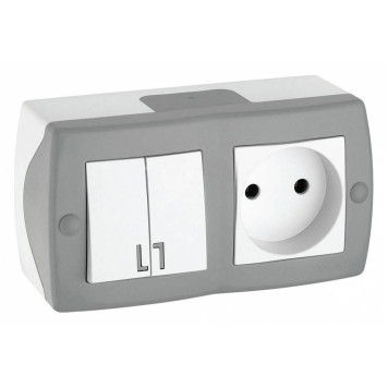 Блок с розеткой и выключателем Mono Electric Octans IP20 104-020001-182
