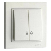Выключатель проходной двухклавишный без рамки Mono Electric Despina / Larissa 500-000123-111