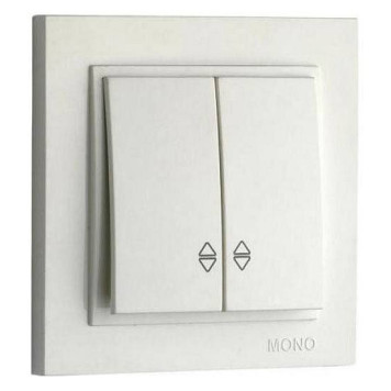 Выключатель проходной двухклавишный без рамки Mono Electric Despina / Larissa 500-000123-111