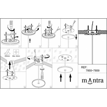 Подвесной светильник Mantra Elsa 8251+7856-3