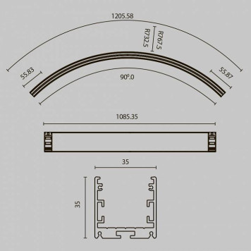 Профиль накладной Maytoni Led strip ALM-3535R-B-D-90°-1.5M-7