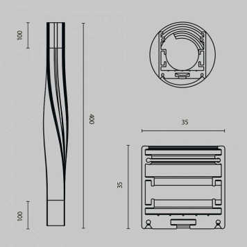 Профиль накладной Maytoni Led strip ALM-3535R-B-TL-90°-0.4M-6