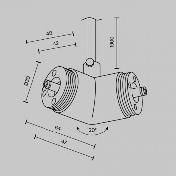 Токопровод угловой внутренний Maytoni CA018LWC-P-B-4