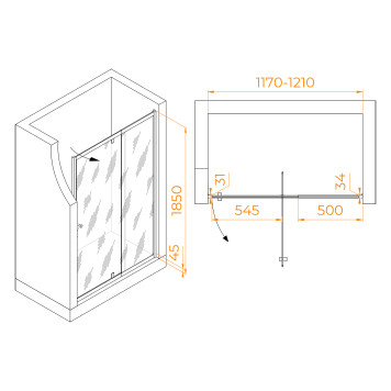 Душевая дверь RGW PA-02 NEW 1200-1