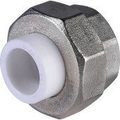 Муфта разъемная с наружной резьбой Политэк 20х1 для полипропиленовых труб под сварку (цвет белый) (9800002001)