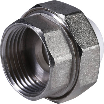 Муфта разъемная Политэк 20х1& для сварки полипропиленовых труб с наружной резьбой (белый)-1