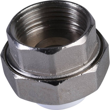 Муфта разъемная Политэк 20х1& для сварки полипропиленовых труб с наружной резьбой (белый)-8