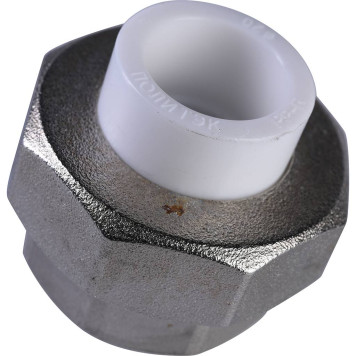 Муфта разъемная Политэк 20х1& для сварки полипропиленовых труб с наружной резьбой (белый)-11