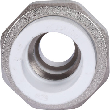 Муфта Политэк разъемная 25х1/2& для полипропиленовых труб под сварку с наружной резьбой (белая)-5