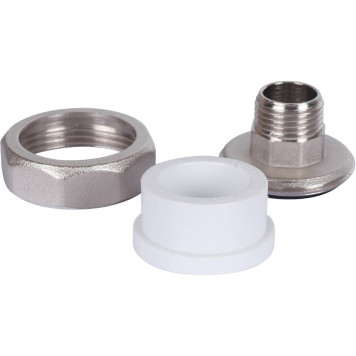 Муфта Политэк разъемная 25х1/2& для полипропиленовых труб под сварку с наружной резьбой (белая)-6