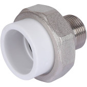 Муфта разъемная с наружной резьбой Политэк 32х3/4 для полипропиленовых труб под сварку (цвет белый) (9800003234)