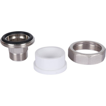 Муфта разъемная Политэк 32х3/4 для полипропиленовых труб с наружной резьбой под сварку (белая)-7