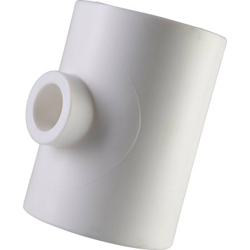 Тройник Переходной Политэк 50х20х50 для Полипропиленовых Труб Под Сварку (Белый)-1