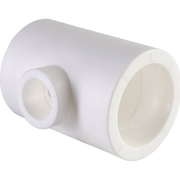 Тройник Переходной Политэк 50х25х50 для ПП труб под сварку, белый