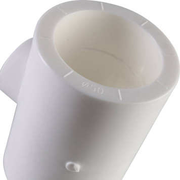 Тройник Переходной Политэк 50х25х50 для ПП труб под сварку, белый-4