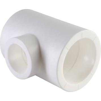 Тройник Переходной Политэк 50х32х50 для Полипропиленовых Труб Под Сварку (Белый)