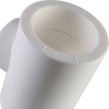 Тройник Переходной Политэк 50х32х50 для Полипропиленовых Труб Под Сварку (Белый)-4