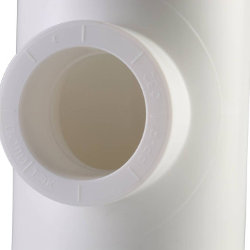 Тройник Переходной Политэк 50х32х50 для Полипропиленовых Труб Под Сварку (Белый)-5