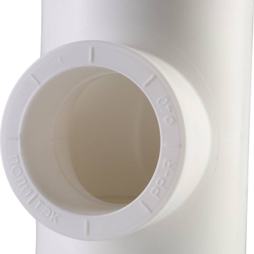 Тройник Переходной Политэк 50х40х50 для ПП труб под сварку (белый)-5