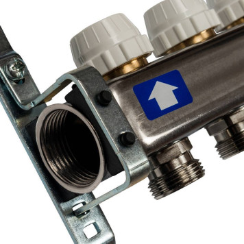 Коллектор STOUT из нержавеющей стали с клапаном выпуска воздуха и сливом, 7 выходов.-2