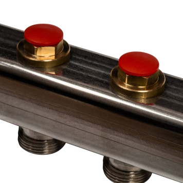 Коллектор STOUT из нержавеющей стали с клапаном выпуска воздуха и сливом, 7 выходов.-3