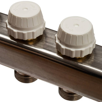 Коллектор STOUT из нержавеющей стали с клапаном выпуска воздуха и сливом, 7 выходов.-4