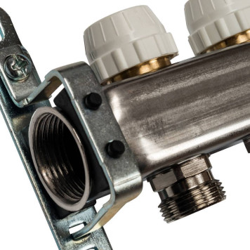 STOUT Коллектор из нержавеющей стали без расходомеров, с клапаном выпуска воздуха и сливом 8 выходов-2