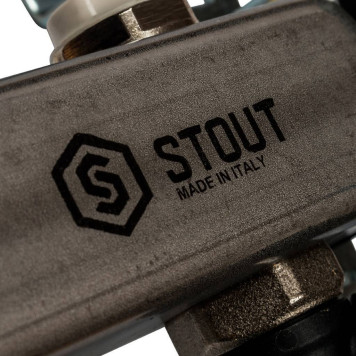 Коллектор STOUT из нержавеющей стали с клапаном выпуска воздуха и сливом, 9 выходов.-4