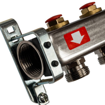 Коллектор STOUT из нержавеющей стали с клапаном выпуска воздуха и сливом, 10 выходов.-1