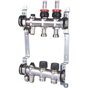 Коллекторная группа Oventrop Multidis SF 2 с ротаметрами на 2 контура