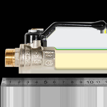 BUGATTI Oregon Кран шаровой с ручкой-рычагом из алюминия, внутренняя наружная резьба 1/2-2