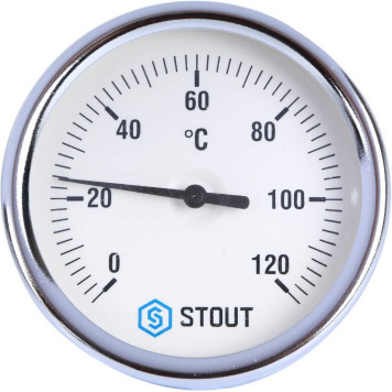 Термометр биметаллический STOUT SIM-003 с погружной гильзой 0-120°C Dn80мм.-1
