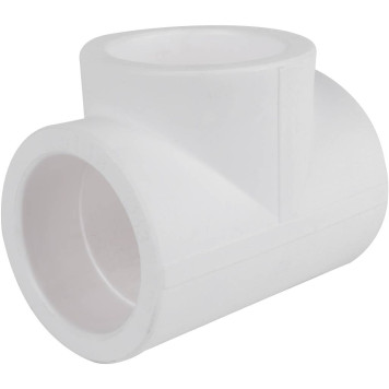 Тройник Kalde Россия для полипропиленовых труб d=63 под сварку (белый)-1
