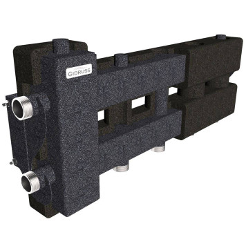 Балансировочный коллектор GIDRUSS BM-60-3D.EPP (до 60 кВт, подкл. котла G 1, 2+1 контура G 1, 4D-кронштейны K.UMS, EPP-термоизоляция) (BM 6002T 20)-1
