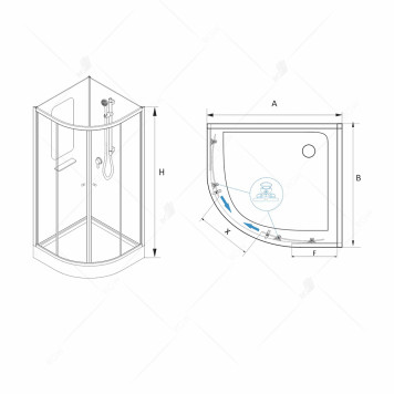 Душевая кабина AN-208 800x800-14