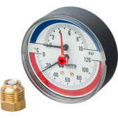 Термоманометр аксиальный WATTS 80 мм FR 818(TMAX) 10 бар (10009465)