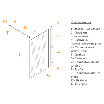 Шторка на ванну RGW SC-050 600-3