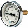 Биметаллический термометр STOUT SIM-0003 с погружной гильзой. Корпус Dn 63 мм, гильза 50 мм, резьба 1/2". 0...120°С.
