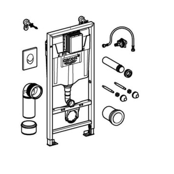 Инсталляция для подвесного унитаза Grohe Rapid SL 38722001 комплект с клавишей (Германия)-1