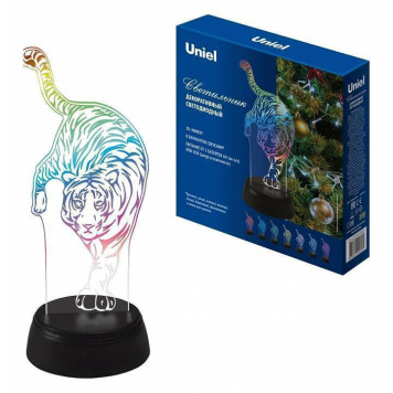 Зверь декоративный Uniel ULI-M506 RGB/3AA TIGER/BLACK UL-00008401-1