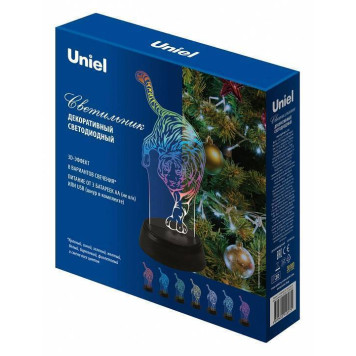 Зверь декоративный Uniel ULI-M506 RGB/3AA TIGER/BLACK UL-00008401-2