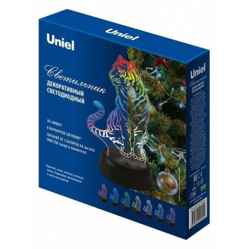 Зверь декоративный Uniel ULI-M507 RGB/3AA TIGER/BLACK UL-00008402-2