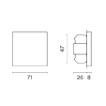 Выключатель проходной одноклавишный без рамки Voltum S70 VLS010305-6