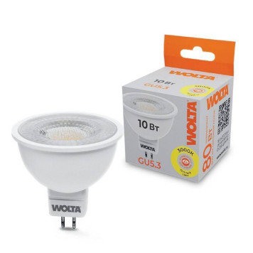 Лампа светодиодная Wolta GU5.3 10Вт 3000K WSTD-MR16-220V10W3KGU5.3-L-1